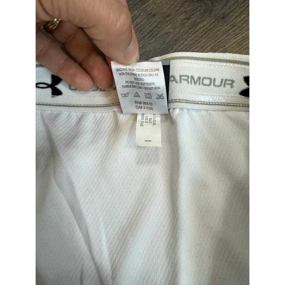 Under Armour White Athletic Skort Tennis Golf Skirt Mesh Large ULK5440 - Picture 4 of 8